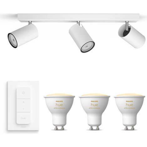 Philips Hue Kosipo Aufbauspot mit 3 Lichtpunkten GU10 (Weiß) Warm bis Kaltweißes Licht - Inkl. 1 Dimmschalter - White Ambiance (1/5)