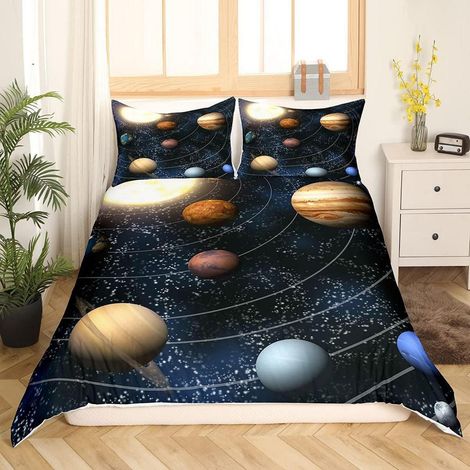 Bettwäscheset Weltraum-Design 220x240 cm Mikrofaser für Erwachsene & Teenager