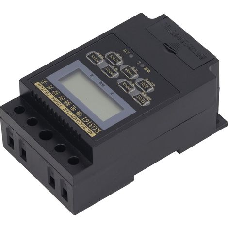 Interrupteur temporisé KG316T-220V 25A, panneau d'éclairage public à commande par microprocesseur, ouverture automatique temporisée, montage sur rail, noir avec transformateur (1/5)