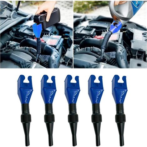 5 Pièces Entonnoir à Essence Pour Voiture, Entonnoirs De Carburant De Bouche Plastique Flexibles, Entonnoir De Carburant Bouche, Entonnoir à Essence Pour Moto, Voiture, Essence(Bleu) (1/5)
