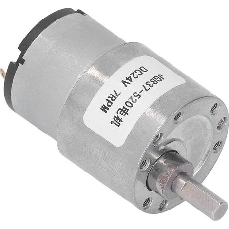 Moteur Réducteur DC 24V en Laiton, Faible Bruit, Couple Élevé avec Capteur Hall, 7 RPM (1/5)