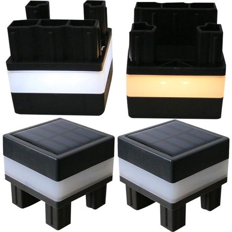 Lampes solaires pour clôtures, éclairage de jardin extérieur - éclairage de jardin à énergie solaire - 4 pièces (1/5)