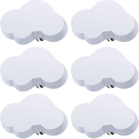 royaluxe-Lot de 6 Boutons de Tiroir en Forme de Nuage, Boutons de Meuble Enfant, Boutons en Caoutchouc pour Filles Garçons, pour Poignée D'armoire, Tiroirs, Chambre D'enfant (Blanc)