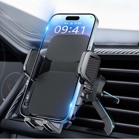 Porte Téléphone Voiture Grille Aération, Crochet Métal 360° (1/5)