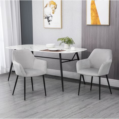chaise salle a manger rembourree lot 2 gris clair acier OKMYHOME (1/3)