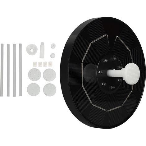Bain d'oiseaux solaire 3.5W avec pompe fontaine LED RGB pour jardin, bassin, piscine extérieure et aquarium (1/5)