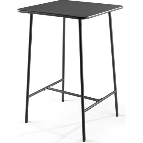 Table de bar carrée en acier gris anthracite - Palavas (1/4)