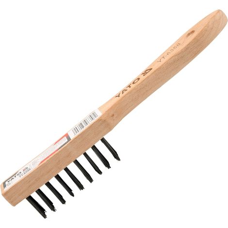Cepillo de alambre, alambre de acero, 6 filas, mango de madera / YT-6360 / yato
