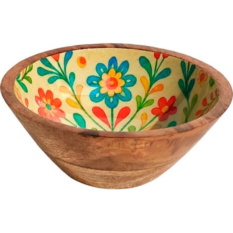 Ciotola per fiori in legno e resina S - Decorazione colorata per la casa