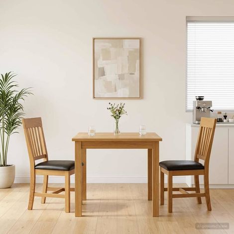 vidaXL Chaise de salle à manger 2 pcs Bois de chêne massif Noir (1/5)