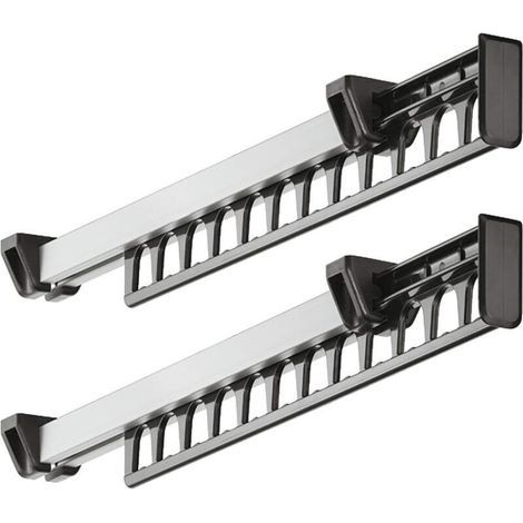 Lntyq Porte-Manteau Placard Pull Out Porte-Manteau Coulissant Porte-Manteau Cintre pour 12 Cintres Longueur 312mm Lot de 2 (1/4)