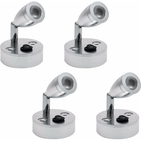 Iluminación interior LED, juego de 2, 3000 K, giratoria 180°, para autocaravanas, barcos, caravanas y furgonetas camper. (1/5)