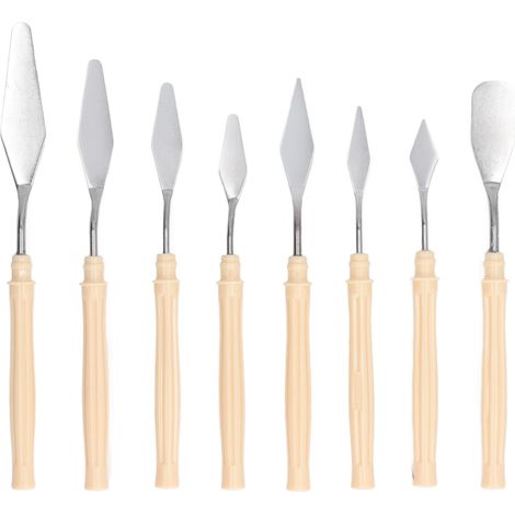 8 Pièces Couteaux à Palette en Acier Inoxydable avec Manche Ergonomique, Set Multifonction pour Peinture et Mélange (1/5)