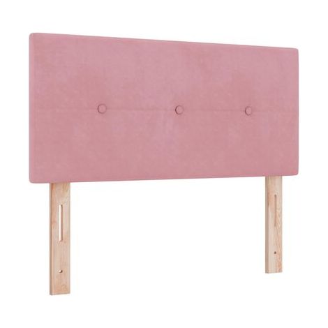 Sommier tapissier (matelas inclus), rose, 100 × 200 cm, revêtement en velours, velours doux et confortable, idéal chambre à coucher, style moderne, montage simple (1/5)