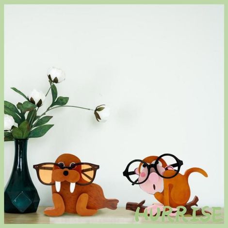 Garosa Support de lunettes d’animaux Porte-lunettes de bureau, présentoir de lunettes en bois avec animaux de dessin deco table (1/5)