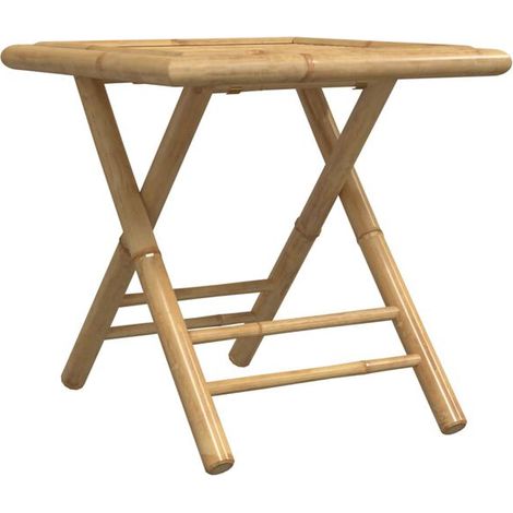 Table de jardin pliante en bambou, dimensions 45x45x45 cm (1/5)
