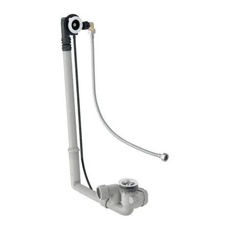 Vidage automatique de baignoire GEBERIT avec actionnement rotatif et arrivée d'eau, D: 52mm L: 28cm avec rallonge verticale