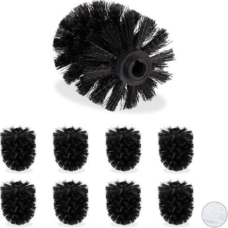 Tête de brosse de toilette de rechange noire, lot de 9-AquaForge (1/4)