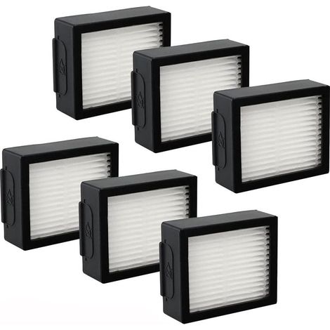 6 Pièces Filtres de Remplacement pour Roomba E I & J Série E5 E6 i7 i7+ i6 i6+ i3 i3+ i4 i4+ i8 i8+ J5 J5+ J6 J8 Aspirateur