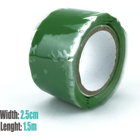 1,5 mètre vert Ruban adhésif en caoutchouc silicone résistant aux hautes tensions et aux hautes/basses températures, ruban isolant auto-adhésif et auto-fondant, ruban auto-adhésif pour dissipation de  (1/5)
