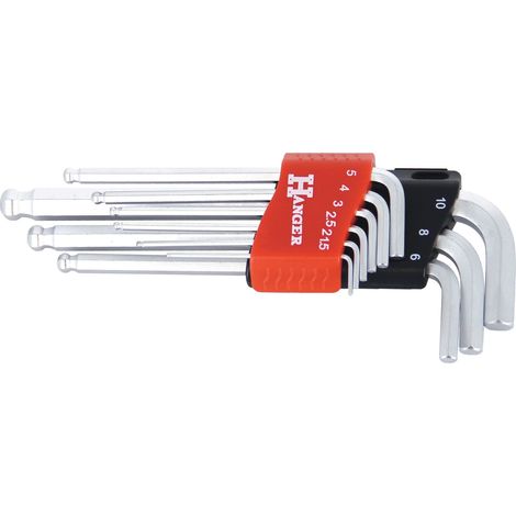 Hanger 9-teiliges metrisches Inbus-Schlüsselset 6-kant aus Chrom-Vanadium