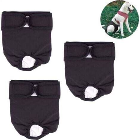 Lot de 3 Couches lavables et réutilisables pour chien, culotte menstruelle pour chien, couches hygiéniques très absorbantes, culotte menstruelle anti-harcèlement pour animaux (1/2)