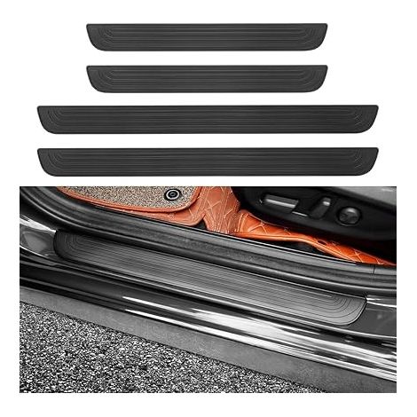 Protection de seuil de Porte Voiture, Universelle, PVC Souple, Noir, Rugueux (1/5)