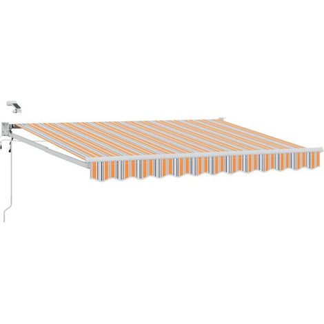 Store banne électrique rétractable, bleu et orange, 3 x 2,5 mètres (1/5)