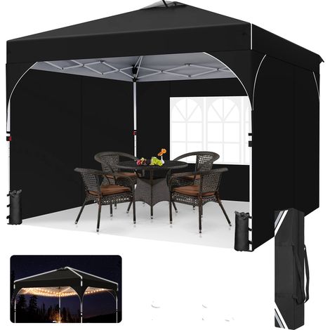Tente Canopy, Tissu Imperméable, Protection UV, noir (1/2)