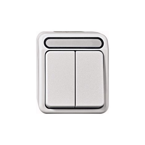 Merten 1 pezzo Interruttore per ambienti umidi Completo Interruttori in serie AQUASTAR Grigio luminescente 4074980 1 pz