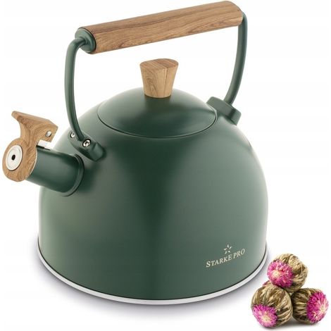 Gaskocher mit Induktionsheizung, pfeifgrün, traditionell, Starke Pro Harit 2,5 l