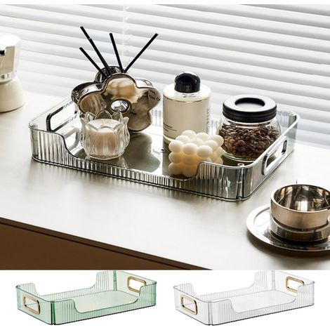 Étagère De Bureau Transparente - Support De Rangement En 3 Niveaux Pour Cosmétiques Salle De Bain Chambre - 33 X 22 X 6 4 Cm - 1 Pièce (1/5)