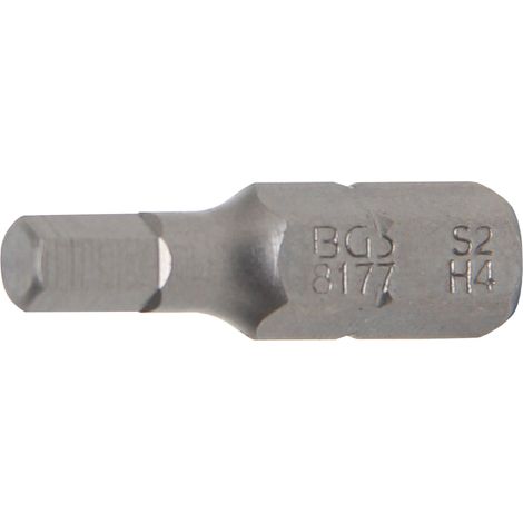 Inserto  lunghezza 25 mm  attacco esagono esterno 6,3 mm (1/4")  esagono interno 4 mm