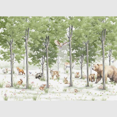Papier peint intissé - Aire de jeux en forêt - 375x270 cm (1/3)
