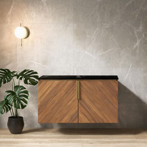 Meuble sous vasque en contreplaqué avec plan de toilette oak (1/5)