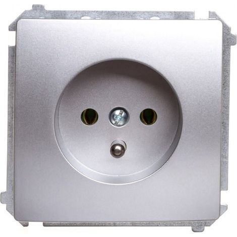 Presa singola Simon Basic con/senza 16A 250V argento opaco BMGZ1.01/43