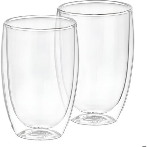 Verres Double Paroi - CHEFFINGER - 350ml - Verre Borosilicate - Lot de 2 - Transparent (1/5)