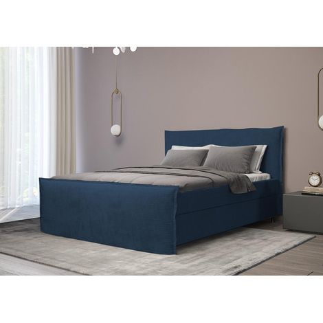 Lit Boxspring Boro - Turquoise - 160x200 Cm - Lit Moderne - Design Élégant - Matelas À Ressorts Bonnell (1/5)