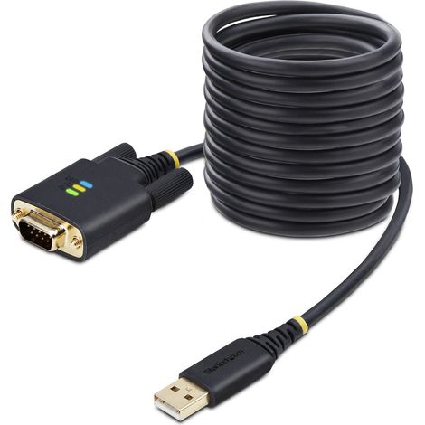 StarTech.com Cavo da USB a seriale da 3 m, ritenzione COM, viti/dadi intercambiabili, adattatore USB-A a DB9 RS232, IC FTDI, protezione ESD, Windows/macOS/Linux