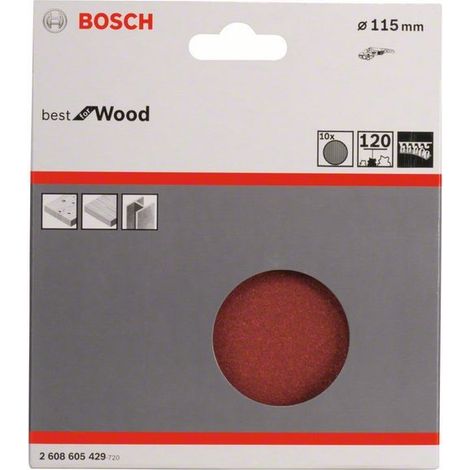 2608605429 - KIT 10 FOGLI BOSCH D.115mm P.120 BEST WOOD