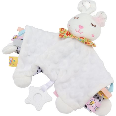 Baby-Kuscheldecke in leuchtenden Farben, flauschig und bequem, mit niedlichem Tiermotiv, weiß (1/5)