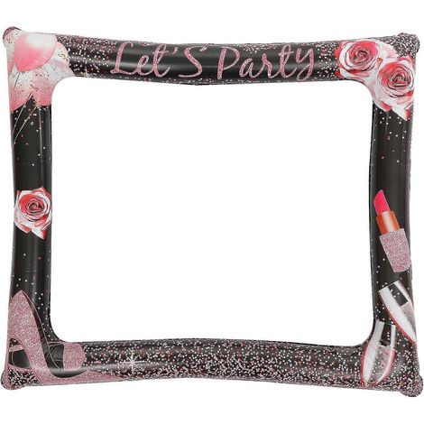 Cadre photo pour fête d'anniversaire, accessoire selfie pour festival, accessoire photomaton, cadeau d'anniversaire pour femme-75X65CM-Rose Gold