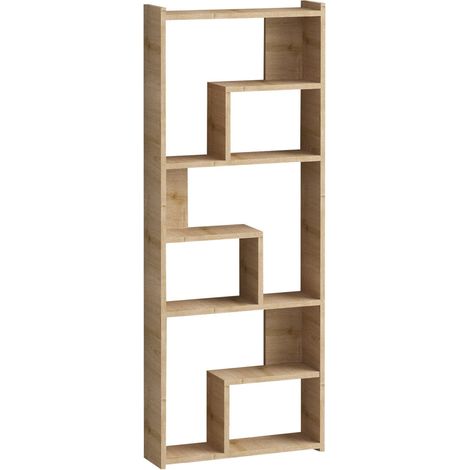 Libreria in legno "Megg" - 60 x 15 x 150 cm - Rovere