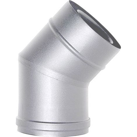 Canna fumaria tubo coassiale INOX curva 45 D. 80/130 CE stufa pellet Made in Italy