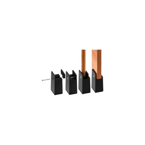 Pince à vis réglable, rehausseur de meuble de 5 cm, modèle à serrage pour panneaux 10 à 37 mm, lot de 4 noir (1/5)