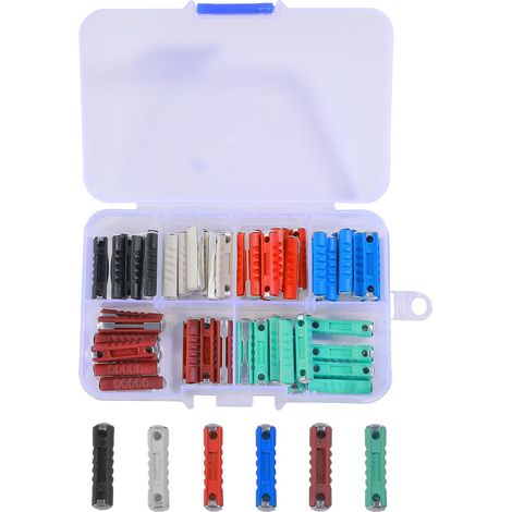 60pcs Car Fuses, Automotive Fuses, 5A 8A 10A 16A 25A 40A European Automotive Fuse, 6 Models Auto Blade Fuse Assortment Kit, Suitable for Cars, Trucks, SUVs (1/5)