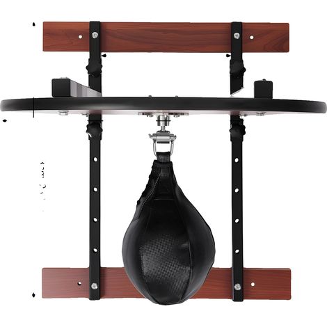 Plataforma para saco de velocidad, altura ajustable, construcción de acero resistente, color negro. (1/2)