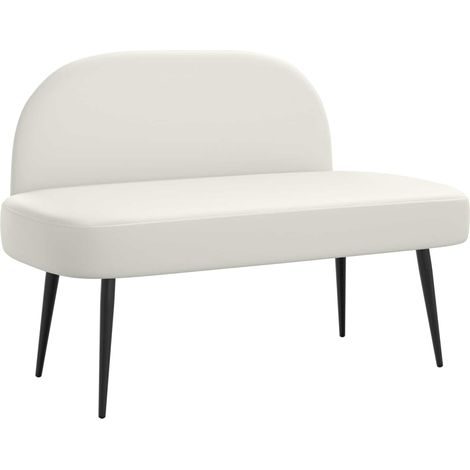 Upholstered Bench with Backrest White 110 x 60 x 76 cm vidaXL