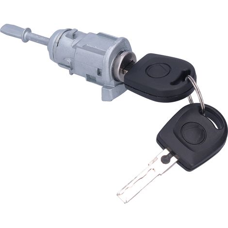 Cylindre de Porte avec 2 Clés, Modèle 604837167, Compatible pour Bora 1J2 1J6 1997-2005 et Fabia I, ABS et Métal Haute Durabilité (1/5)