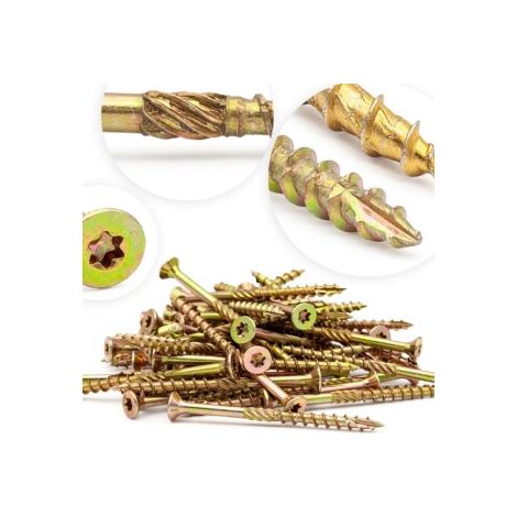 Spanplattenschrauben 4,0x40 mm 500 Stück T20 (I-Stern) - Senkkopf/Fräsrippen Gelb Verzinkt Torx Schrauben Holzschrauben Universalschrauben Senkkopfschrauben (1/5)